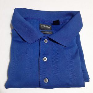 Ping Men's Golf Polo Blue Polyester Shirt in Size M